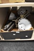 Three Anglepoise work bench lights.