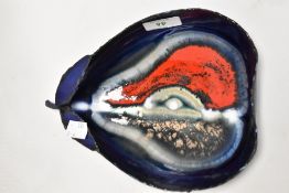 A mid-20th Century enamelled metalware dish, by Laurana of Italy, in the form of a leaf, and