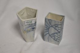 Two studio pottery vases of small form, including Carn pottery Penzance and another marked Charlotte