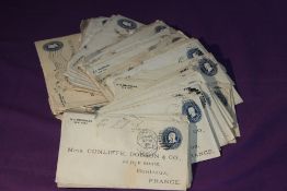 USA, BUNDLE OF USED POSTAL STATIONERY, SOME UPRATED TO FRANCE 1890's ERA Bundle of apx 30 covers all