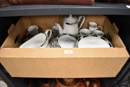 A selection of retro Crown Ming fine china table wares, tea pot, cups, saucers, plates, bowls and