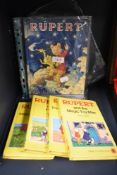 Literature - Four 1970s Rupert Little Bear Library books, 'Rupert Goes Hiking', 'Rupert And The