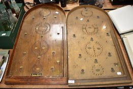 Two early 20th century wooden bagatelles.