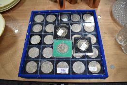 A selection of collectable coins, including Commemorative coins.