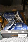 A collection of Royal Copenhagen Christmas plates.