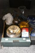 A mixed lot of vintage vehicle lights, horns and similar.