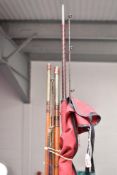 A Zeus 919330 Spin master 12ft by Abu Garcia and 2 unmarked vintage spinning rods