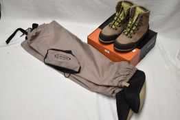A pair of Vision Wading shoes and vision hip waders size uk 10/44