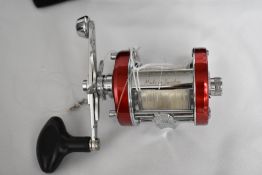 An Abu Garcia Ambassadeur 6500 C3CT Mag Hi Speed fishing reel in soft pouch