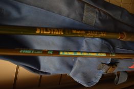 A Steadfast 2 xl rod carry case containing Silstar match 3802-300 rod and a Steadfast 2 9ft 2pc