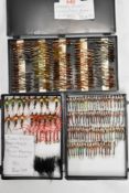 Approximately 180 hand tied winged quills Olives , Duns ,and Cinnamons