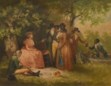 After Sydney Ernest Wilson (British, b.1869), a pair of coloured engravings, 'A Party Angling' & '