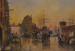 John L Chapman (b.1946, British), a pair of coloured prints, 'Old Liverpool', signed in print to the