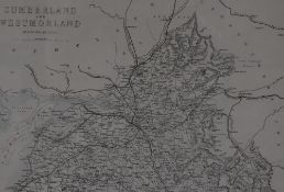 After Edward Weller FRGS (1819-1884), A map of Cumberland and Westmorland, North Sheet, framed,
