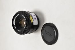 A Ricoh XR Rikenon 1:2 50mm lens No165305
