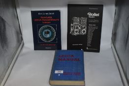 Three photographic related volumes the Rollei report 2, non- Leitz Leica thread- mount lenses by