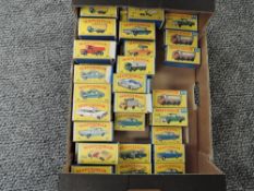 A collection of Thirty Six Matchbox 1965-1968 diecasts, Type E boxes, No 31 Lincoln Continental x2,