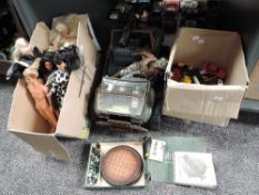 A shelf of mixed toys including 1960's and later Barbie/Sindy Dolls, H.P.Gibson & Sons Solitaire