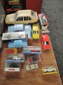 Twelve European plastic mixed scale models, Skoda, Volvo including Mini Auto, Kaden, Artapo etc,