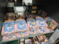 A shelf of Matchbox Carousel Collection Animas 74620, all on bubble cards, Camels, Lions, Stags etc,