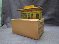 A Meccano Dinky Toys tin plate No48 Petrol Station, Filling and Service Station, yellow and orange