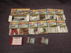 A box of HO/00 gauge Accessories including Horses & Ponies, 5121 Schoolboys with Master, 5124 Scouts