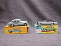 A Corgi diecast, 224 Bentley Continental Sports Saloon, two tone black and silver with red interior,