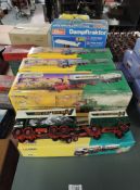 Eight Corgi Classics Showmans Range Pat Collins Fair diecasts, 09901 x2 one is unboxed, 16502 x2 and