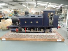 A Live Steam 3.5' gauge 0-6-0 Caledonian Railway Tank Engine in traditional dark blue livery, no
