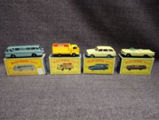 Four Matchbox Lesney 1961-1965 diecasts, No 37 Coca-Cola Lorry, No 38 Vauxhall Victor Estate Car, N