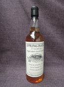 A bottle of Springbank 21 Year Old Single Malt Scotch Whisky, produced 16th June 1995, bottled