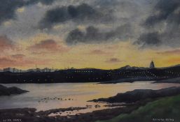 *Local Interest - Richard Irving (20th Century, British), gouache, 'Lune Dawn', A Lancaster