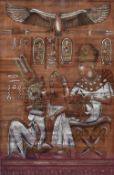 Sarny? (20th Century), painting on papyrus, An Egyptian Hieroglyphic painting, signed to the lower