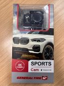 General Tire 4K Sports Camera 4K Camera with super wide angle lens of 140 degrees, waterproof up