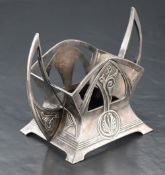A WMF (Württembergische Metallwarenfabrik) Jugendstil movement silver plated metal vase or bottle