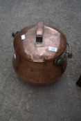 A 19th Century copper pot having swing handle