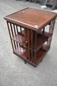 An early 20th Century mahogany revolving bookcase