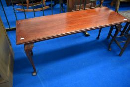 A stained frame coffee table