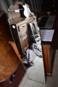 A vintage frameless full length wall mirror approx. 117cm