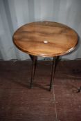 A late 19th or early 20th Century stained frame folding occasional table having simulated bamboo