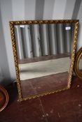 A gilt frame wall mirror, approx 86 x 48cm
