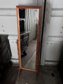 A modern pine cheval mirror