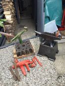 A 1 CWT Anvil, stand, swage block and associated tools