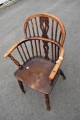 A traditional Windsor armchair