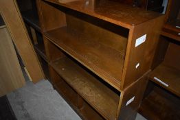 Two three tier stacking book cases, possibly Simplex, with sliding glass doors