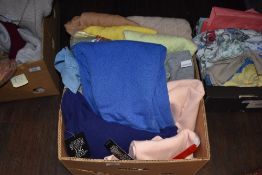 A box of high quality ladies knitwear, many items as new, some with tags and packaging, brands