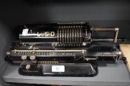 A 1930s/40s Original-Odhner calculating machine, with 'Lucid' instruction manual.