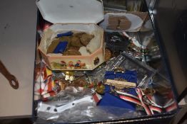 A selection of military interest badges and medals etc, some replicas.