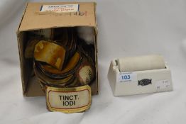 A good collection of antique apothecary/ chemists/ pharmaceutical glass labels.