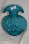 A retro Stelvia 'Italian' blue glass Antiqua vase, designed by Wayne Husted 21cm